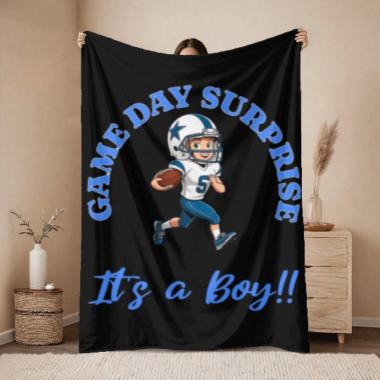 Game Day Surprise for Football Lovers Its a Boy Throw Blankets