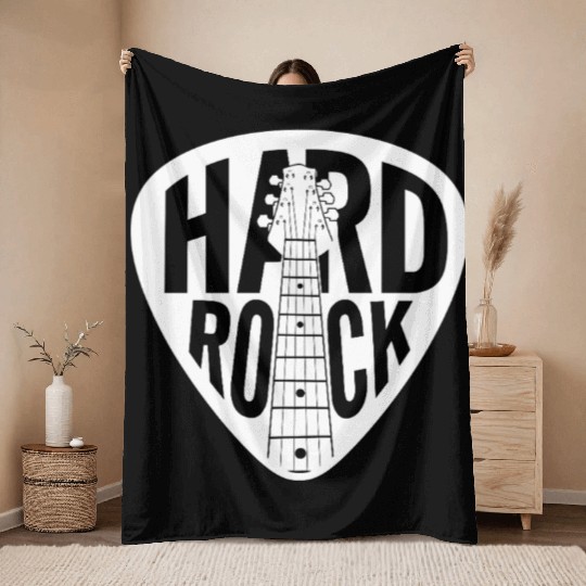 Hard Rock Guitar Pick Throw Blankets