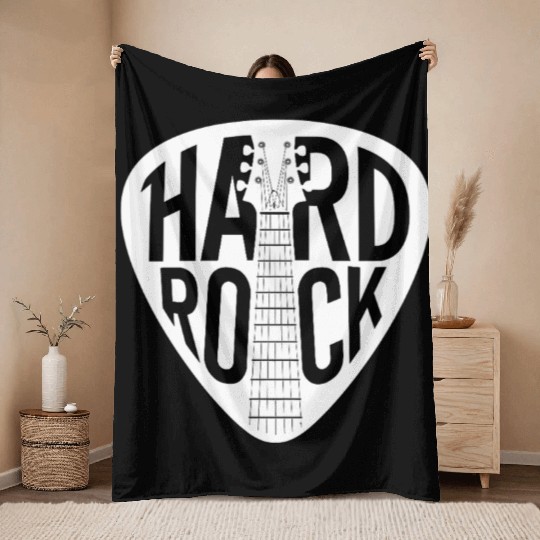 Hard Rock Guitar Pick Throw Blankets