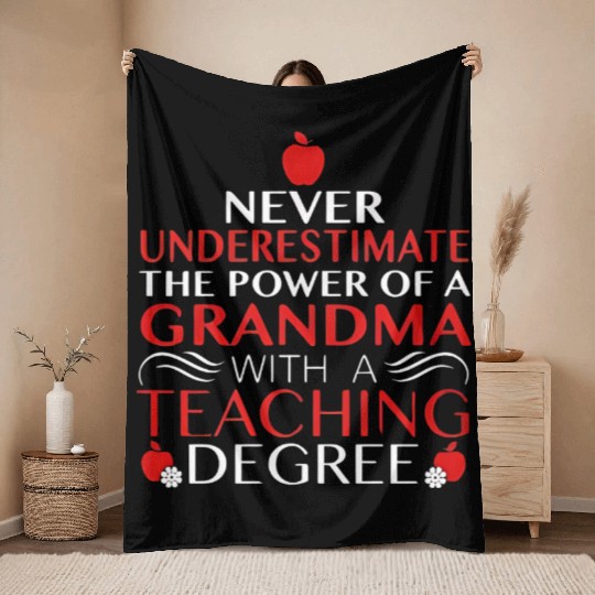Grandma Teacher Throw Blankets