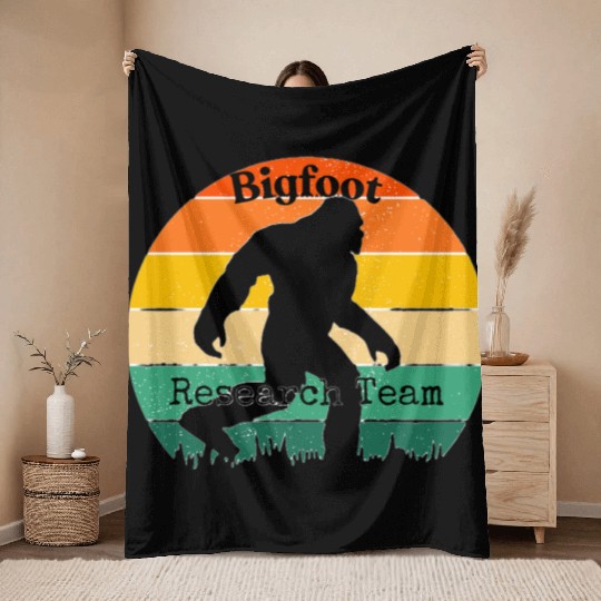 Bigfoot Research Team spectrum Throw Blankets