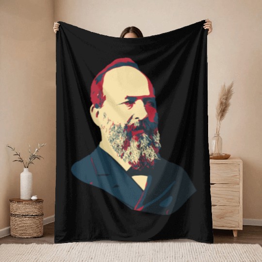 President James Abraham Garfield Throw Blankets