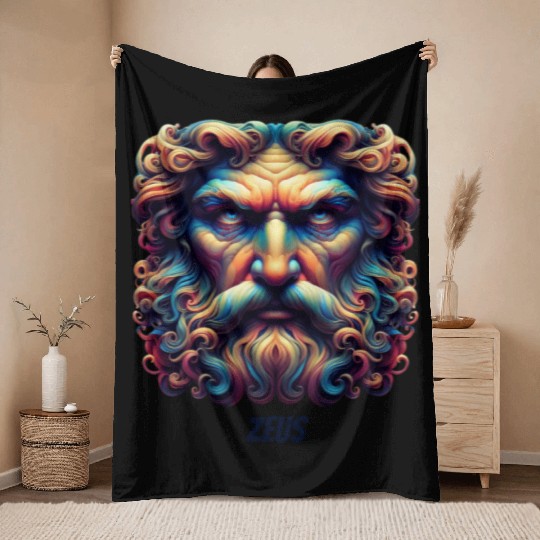 face of zeus mythosview Throw Blankets