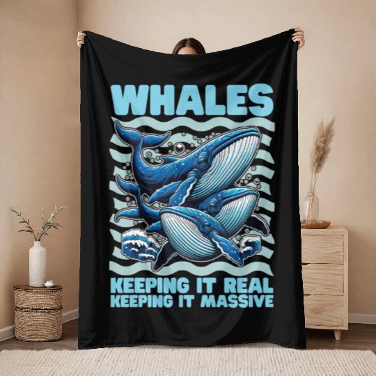 Whales Keeping It Marine Biologist Whale Watching Throw Blankets