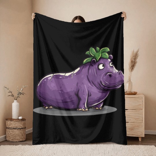 Hip Eggplant Throw Blankets