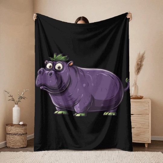 Hip Eggplant Throw Blankets