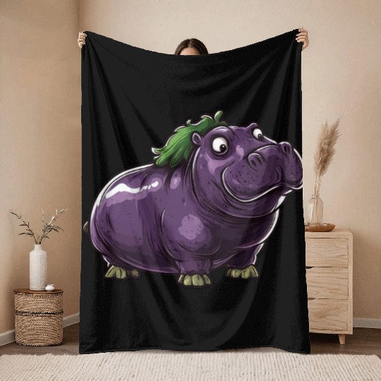 Hip Eggplant Throw Blankets