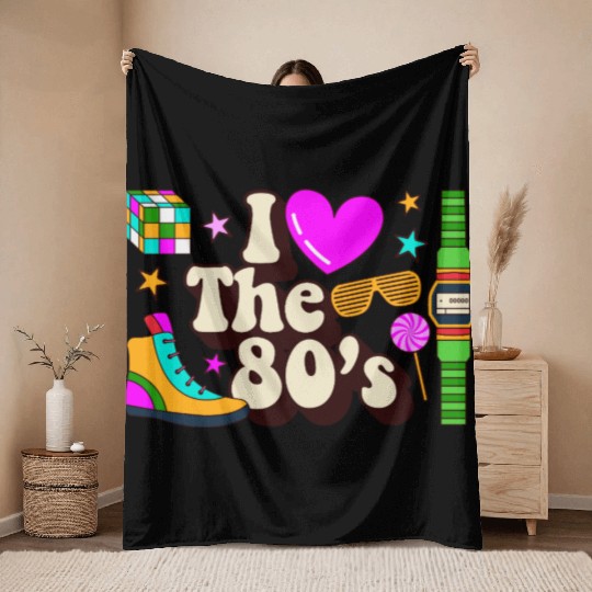 Retro 80s Style design – Perfect for Nostalgia Fa Throw Blankets
