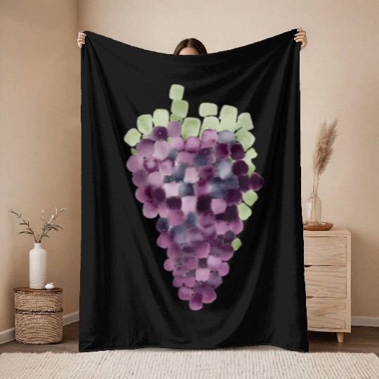 Grape Mosaic Throw Blankets