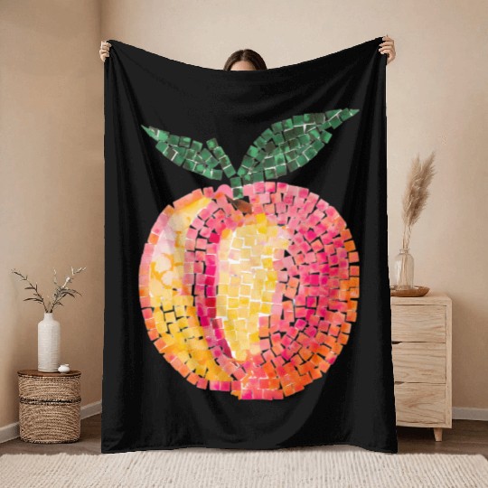 Peach Magic In The Mosaic Throw Blankets