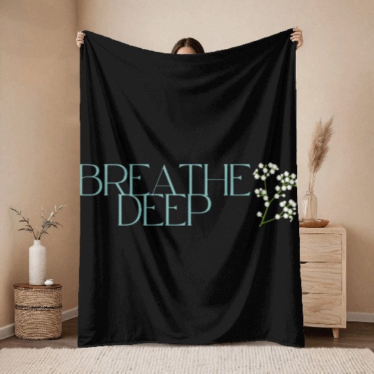 Breathe deep Yoga Throw Blankets