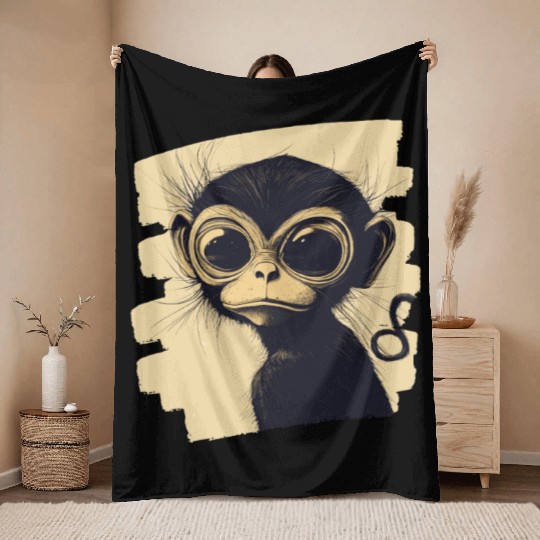 Spider Monkey Throw Blankets