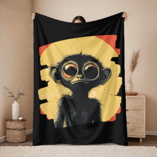 Spider Monkey Throw Blankets