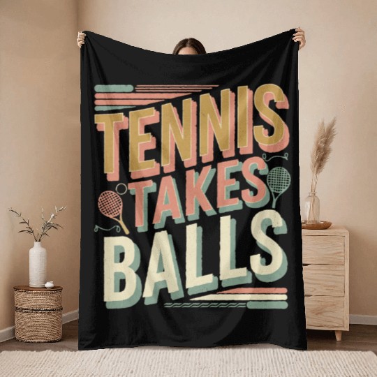 Tennis Takes Balls 4 Throw Blankets
