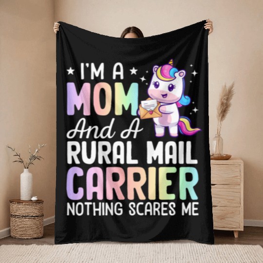 Mom And A Rural Mail Carrier Rural Carrier Postal Throw Blankets