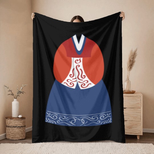 Luxury Korean Hanbok Throw Blankets