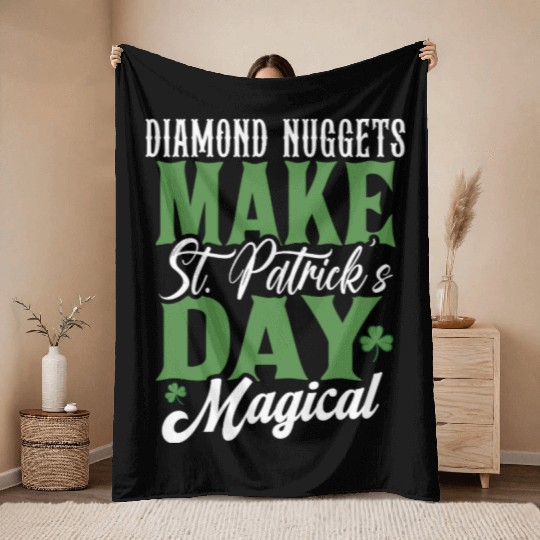 Diamond Nuggets Make St Patricks Day Magical Throw Blankets