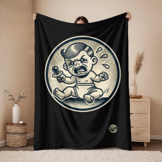 Spoiled Crybaby – Vintage Cartoon Throw Blankets