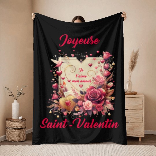 Happy Valentine's day Throw Blankets