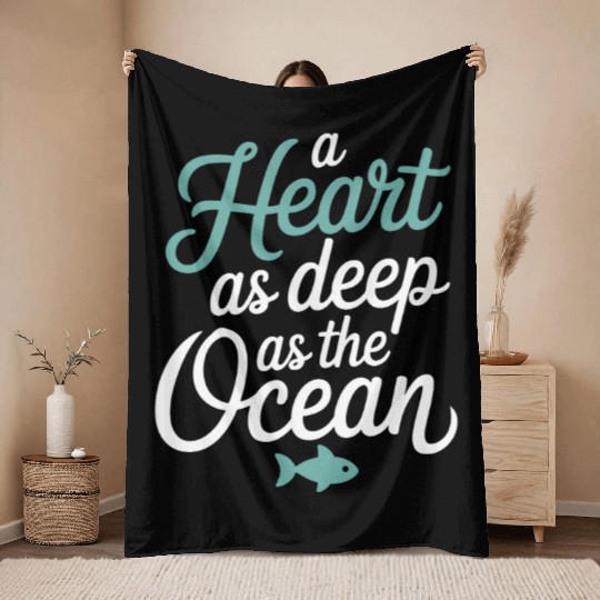 Pisces Zodiac A Heart As Deep As The Ocean Throw Blankets