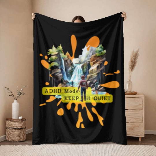 NEURODIVERGENT adhd noise Throw Blankets