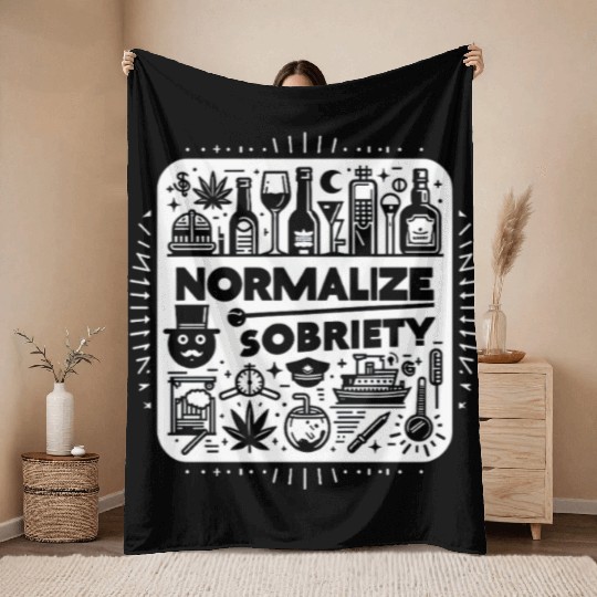 Normalize Sobriety 10 Throw Blankets