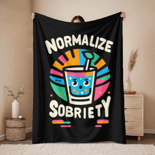 Normalize Sobriety 9 Throw Blankets