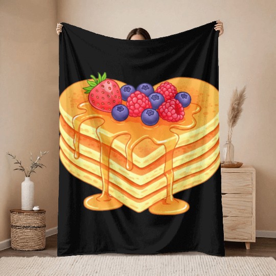 Sweet Berry Pancake Stack Throw Blankets