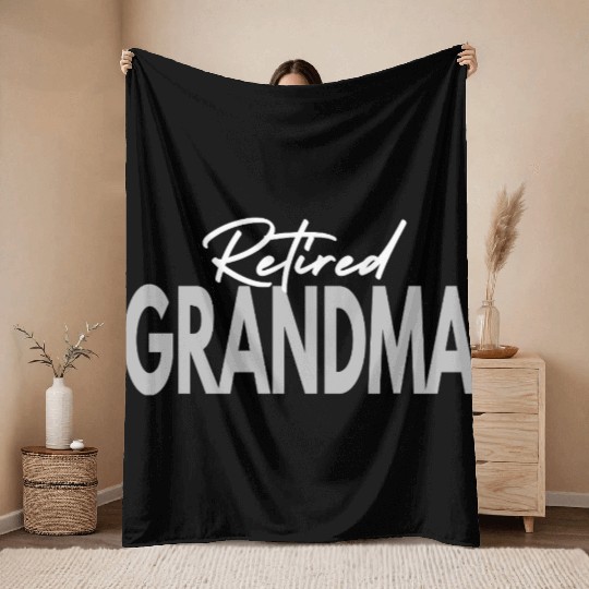 retired grandma Throw Blankets