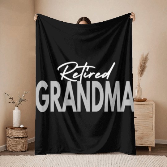 retired grandma Throw Blankets