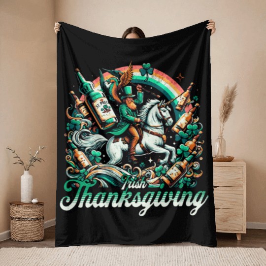 Irish Thanksgiving Throw Blankets