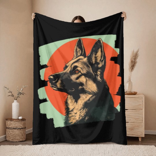 German Shepherd Throw Blankets