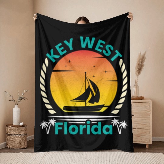KEY-WEST FLORDIA Sailing West Keys Sailing Outfit Throw Blankets