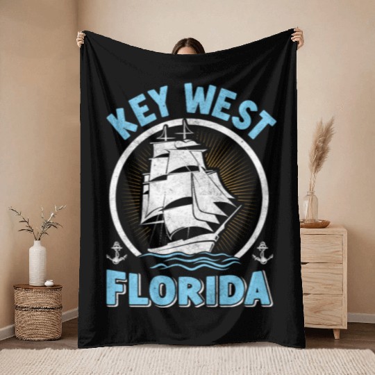 KEY-WEST FLORDIA Sailing West Keys Sailing Outfit Throw Blankets