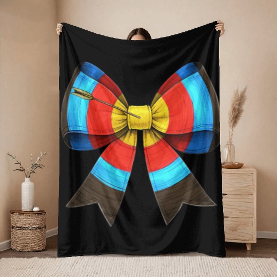 Coquette Bow Archery Archer Bow and Arrow Throw Blankets