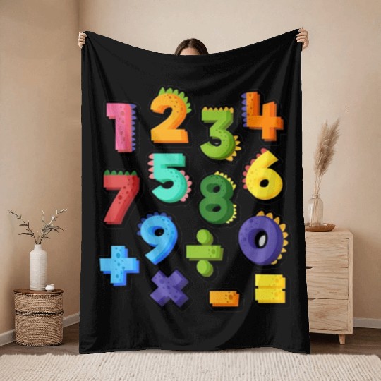 Funny Numbers Day Maths Back To School Teacher Kid Throw Blankets
