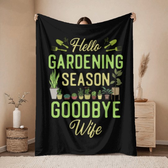 Plant Lover Gardening Husband Wife Throw Blankets