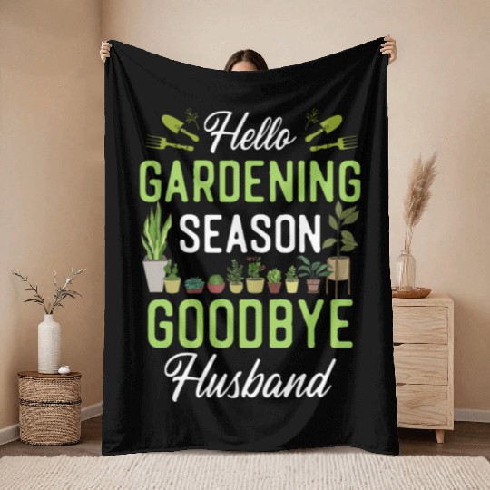Plant Lover Gardening Husband Wife Throw Blankets