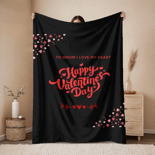 To whom I love my heart saint valentines day Throw Blankets