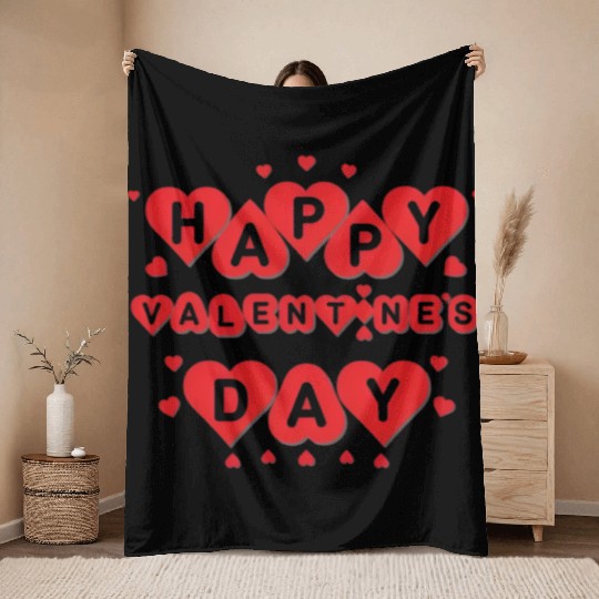 Happy Valentine's Day. Throw Blankets