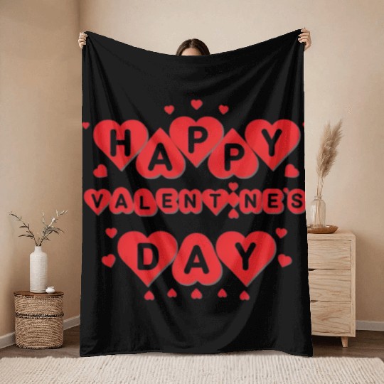 Happy Valentine's Day. Throw Blankets