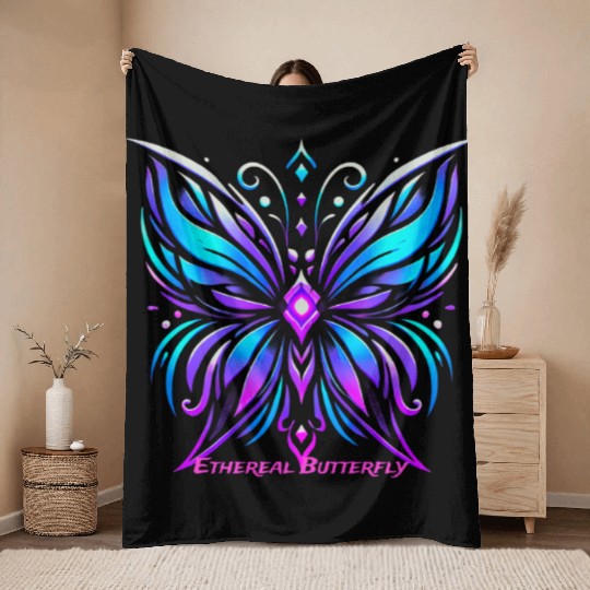Ethereal Butterfly Throw Blankets