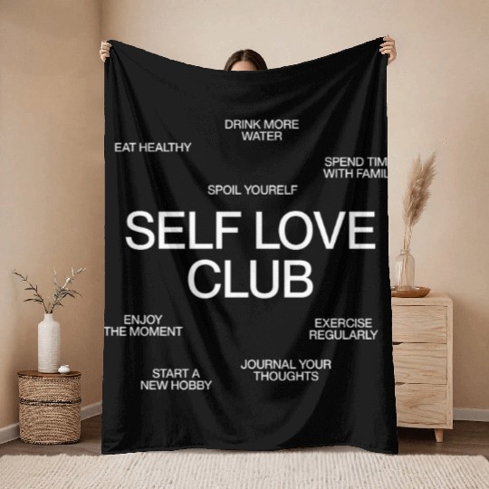 Self Love Club Throw Blankets