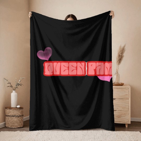 Queen Pam’s valentine collection Throw Blankets