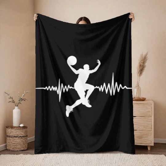 Basketball Heartbeat The hilarious best gift Throw Blankets