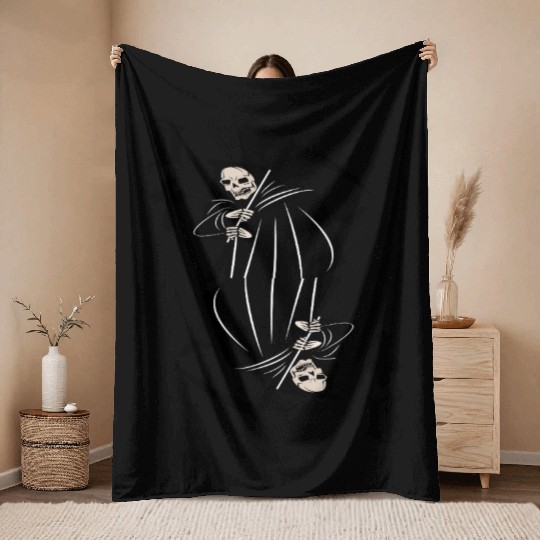 death card game card costume halloween reaper Throw Blankets