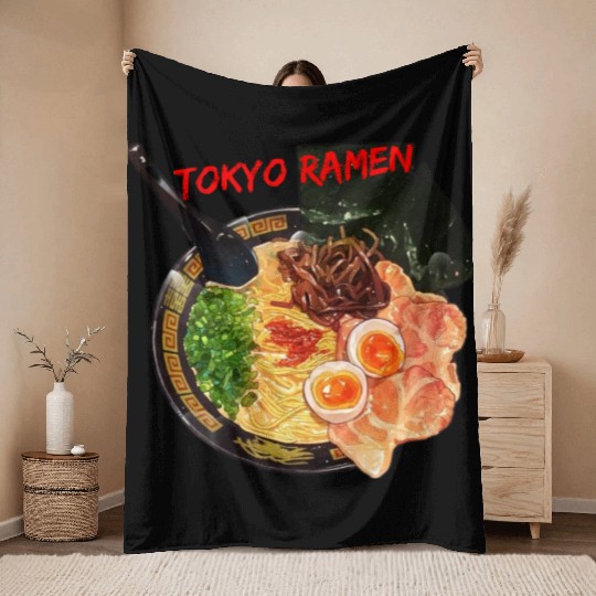 TOKYO RAMEN Throw Blankets