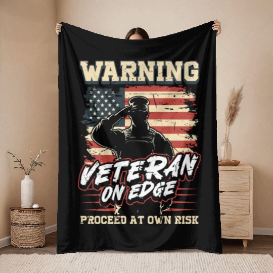 Dysfunctional Veteran Proceed At Own Risk Throw Blankets