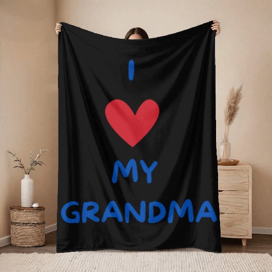 I Love My Grandma Throw Blankets