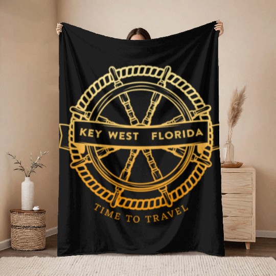 Sunshine-State KEY-WEST, FL Coastal Sailing Throw Blankets